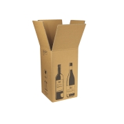 Zásielková krabica na 4 fľaše vína 212x204x368 mm, hnedá