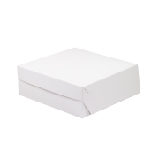 Cukrárska krabica 350x350x100 mm, bielo-sivá