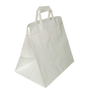 Papierová taška s plochým uchom 320x220x240 mm, biela