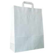 Papierová taška s plochým uchom 220x110x295 mm, biela