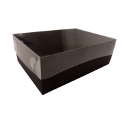 Darčeková krabička s priehľadným vekom 130x90x45 mm, čierna