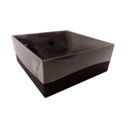 Darčeková krabička s priehľadným vekom 110x110x45 mm, čierna