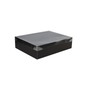 Darčeková krabica s priehľadným vekom 350x250x100 mm, čierna