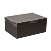 Darčeková krabica s priehľadným vekom 350x250x150 mm, čierna