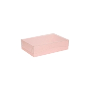 Darčeková krabica s priehľadným vekom 200x125x50 mm, ružová