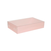 Darčeková krabica s priehľadným vekom 250x150x50 mm, ružová