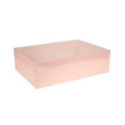 Darčeková krabica s priehľadným vekom 350x250x100 mm, ružová