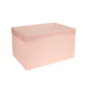 Darčeková krabica s priehľadným vekom 350x250x200 mm, ružová