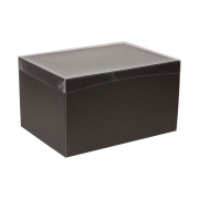 Darčeková krabica s priehľadným vekom 350x250x200 mm, čierna 2. jakost