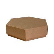 Darčeková krabica s vekom 255x255x70/60 mm, hnedá - kraftová