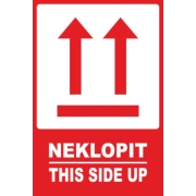 Výstražná papierová samolepiaca etiketa NEKLOPIT 80x120, 500 ks