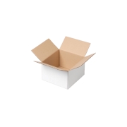 Krabica z trojvrstvového kartónu 150x150x150, klopová (0201) BIELA