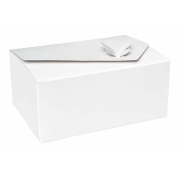 Krabica 180x125x80 na výslužky, cukrovinky, bielo/šedá - motýlik