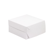 Cukrárska krabica 200x200x100 mm, bielo-sivá