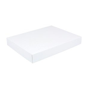 Darčeková krabica na košele s vekom 380x285x50/50 mm, bielo/biela