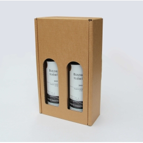 Darčeková krabica na víno 164x315x80 mm, 2 x 0,75l, hnedá-kraft