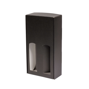 Darčeková krabica na víno 175x350x85 mm, 2 x 0,75 l, čierna