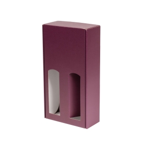 Darčeková krabica na víno 175x350x85 mm, 2 x 0,75 l, vínová