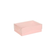 Darčeková krabica s priehľadným vekom 150x100x50 mm, ružová