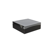 Darčeková krabica s priehľadným vekom 150x150x50 mm, čierna
