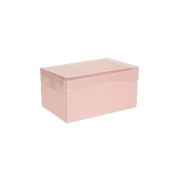 Darčeková krabica s priehľadným vekom 200x125x100 mm, ružová