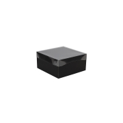 Darčeková krabica s priehľadným vekom 200x200x100 mm, čierna