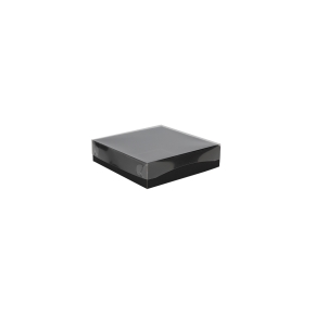 Darčeková krabica s priehľadným vekom 200x200x50 mm, čierna