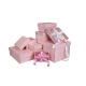 Darčeková krabica s priehľadným vekom 200x200x50 mm, ružová