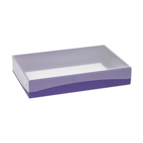 Darčeková krabica s priehľadným vekom 300x200x50/35 mm, fialová
