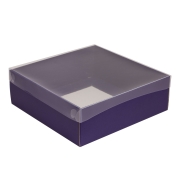 Darčeková krabica s priehľadným vekom 300x300x100/35 mm, fialová