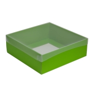 Darčeková krabica s priehľadným vekom 300x300x100/35 mm, zelená