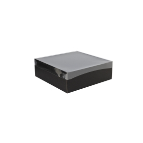 Darčeková krabica s priehľadným vekom 300x300x100 mm, čierna