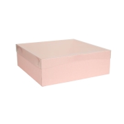 Darčeková krabica s priehľadným vekom 300x300x100 mm, ružová