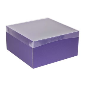 Darčeková krabica s priehľadným vekom 300x300x150/35 mm, fialová
