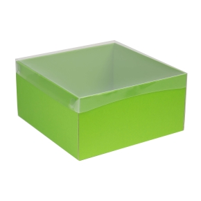 Darčeková krabica s priehľadným vekom 300x300x150/35 mm, zelená