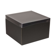 Darčeková krabica s priehľadným vekom 300x300x200/35 mm, čierna