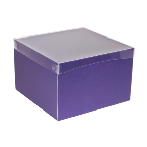 Darčeková krabica s priehľadným vekom 300x300x200/35 mm, fialová