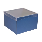 Darčeková krabica s priehľadným vekom 300x300x200/35 mm, modrá