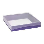 Darčeková krabica s priehľadným vekom 300x300x50/35 mm, fialová