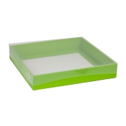 Darčeková krabica s priehľadným vekom 300x300x50/35 mm, zelená
