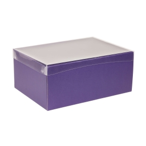 Darčeková krabica s priehľadným vekom 350x250x150/35 mm, fialová