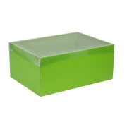 Darčeková krabica s priehľadným vekom 350x250x150/35 mm, zelená
