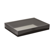 Darčeková krabica s priehľadným vekom 350x250x50/35 mm, čierna