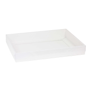 Darčeková krabica s priehľadným vekom 400x300x50/35 mm, biela