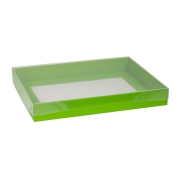 Darčeková krabica s priehľadným vekom 400x300x50/35 mm, zelená