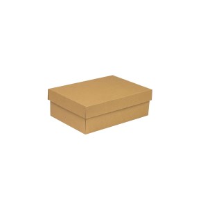 Darčeková krabica s vekom 300x200x100/40 mm, hnedá - kraft
