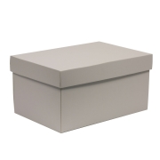 Darčeková krabica s vekom 300x200x150/40 mm, sivá