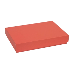 Darčeková krabica s vekom 300x200x50/40 mm, koralová