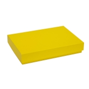 Darčeková krabica s vekom 300x200x50/40 mm, žltá