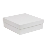Darčeková krabica s vekom 300x300x100/40 mm, biela